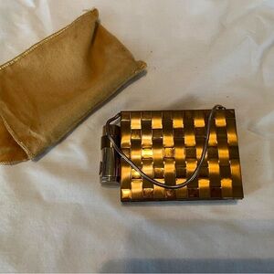 Gold Woven Clutch Bag